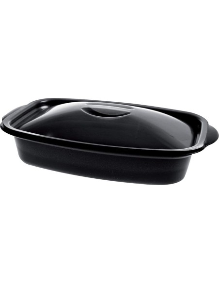 ▷ Tabuleiro Descartável Preto 500 ml mais Tampa Transparente - Envio 24 h.