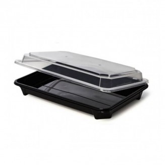 BANDEJA PARA SUSHI NEGRA + TAPA 230X155 (210 Uds.)