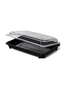 ▷ Tabuleiro para Sushi Preto com Tampa 230X155X47 mm - Envio Grátis.