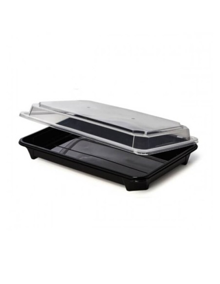 ▷ Tabuleiro para Sushi Preto com Tampa 230X155X47 mm - Envio Grátis.