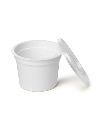 ▷ Taças de Plástico para Molhos 100 cc Branca + Tampa - Envio 24h.