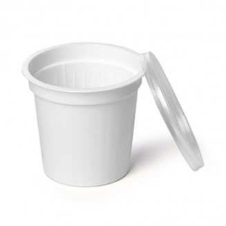 PACK TARRINA BLANCA 125 cc + TAPA (100 Uds.)