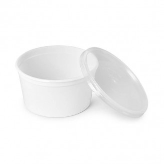 PACK TARRINA BLANCA 500 cc + TAPA (50 Uds.)