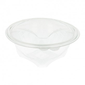 ENVASE DE PLÁSTICO PARA ENSALADA Y FRUTA 250 cc (50 Uds.)
