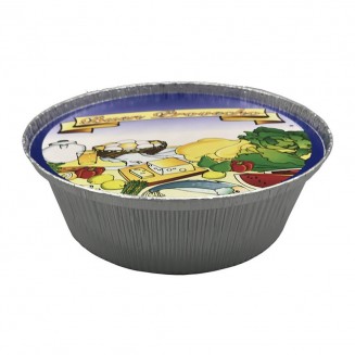 PACK DE RECIPIENTES PARA FRANGO 1420 cc + TAMPA BOM APETITE (100 Unid.)