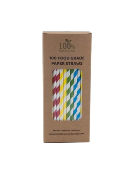 ▷ Palhinhas de Papel Biodegradável Coloridas - Envio Grátis 24h.