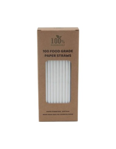 ▷ Palhinha de Papel Branca Biodegradável - Envio Gratuito 24h.