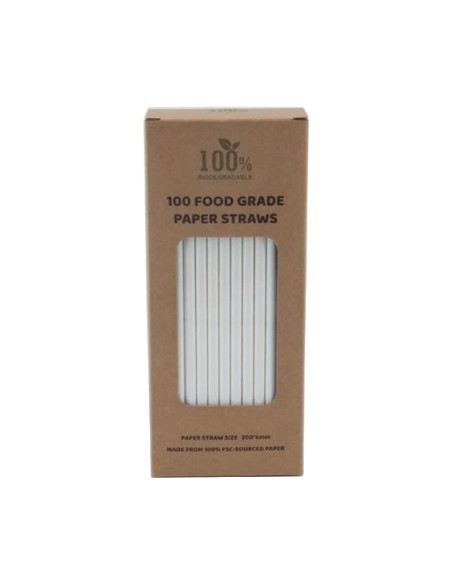 ▷ Palhinha de Papel Branca Biodegradável - Envio Gratuito 24h.