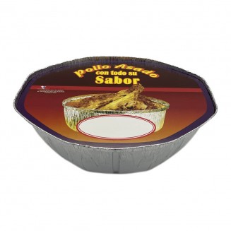 EMBALAGEM DE FRANGO ASSADO 2600 cc + TAMPA (100 Unid.)