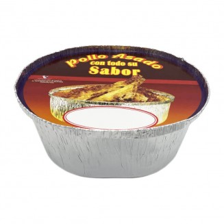 PACK EMBALAGEM DE FRANGO OVALADO 1900 cc + TAMPA DE CARTÃO (100 Unid.)