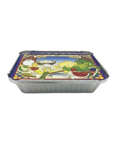 ▷ Pacote de Recipiente de Alumínio Retangular 980 ml + Tampa - Envio 24h.