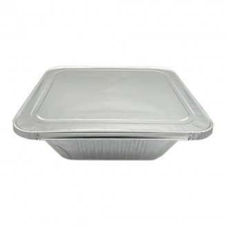 PACOTE BANDEJA DE ALUMÍNIO 320X260X100 mm + TAMPA (10 Unid.)
