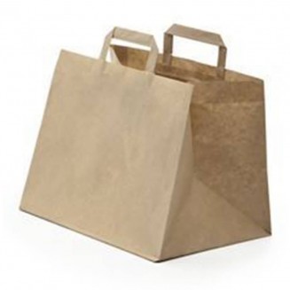 SACO DE PAPEL COM ALÇAS CASTANHO KRAFT 32X21X26 cm (250 Unid.)