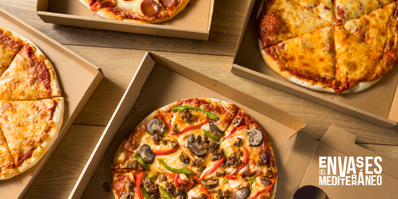 Fotocgrafia cabecera de cajas para pizza