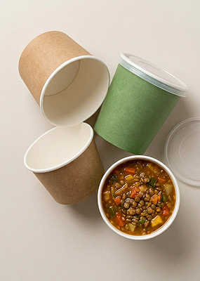 Tarrinas biodegradables para sopas